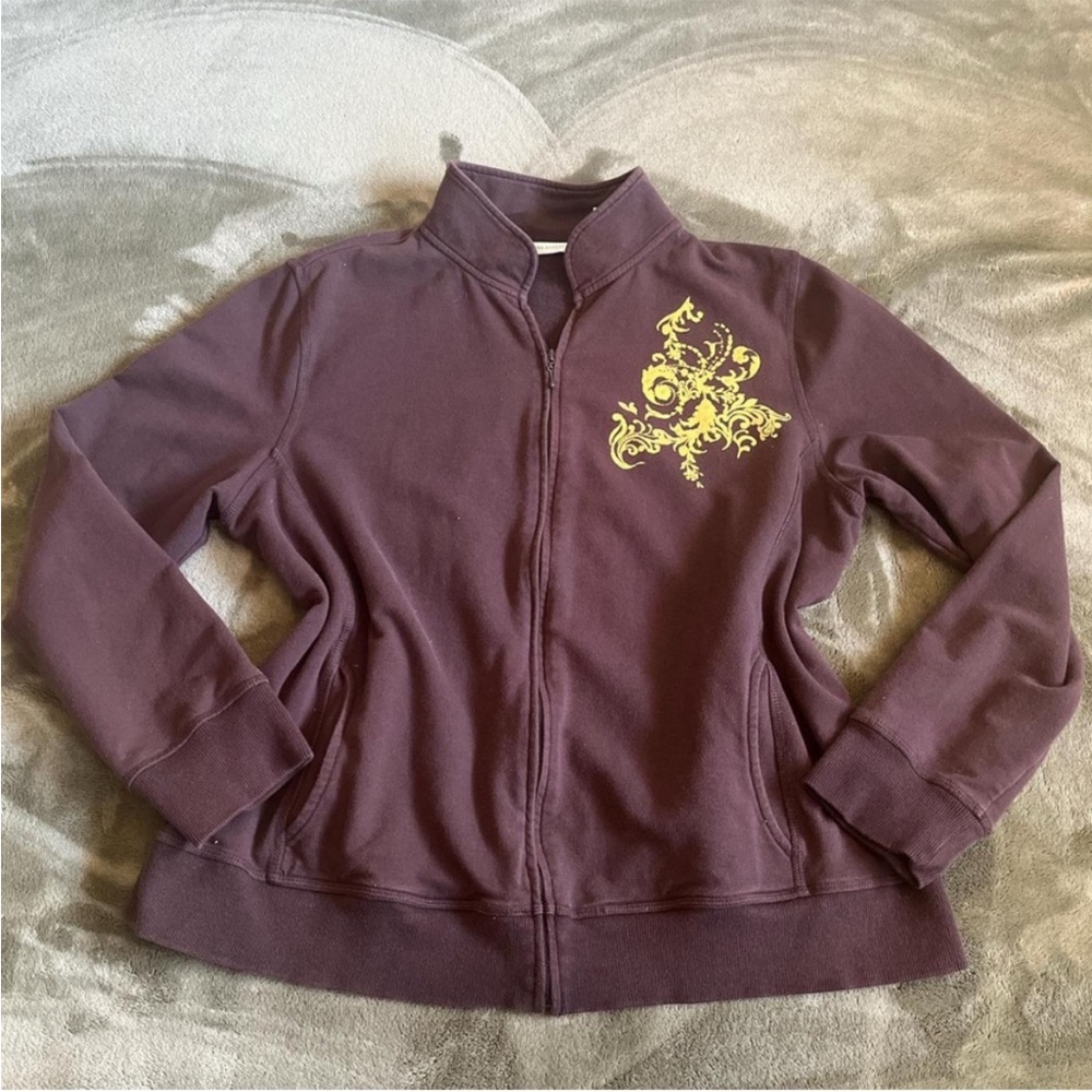 Brown Y2K-Inspired Zip Up Jacket